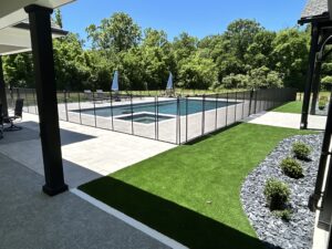 pool safety fencing installation in West Meade TN residential backyard Professional pool safety fencing installation at a Nashville area home by local company Rutherford County,Tn