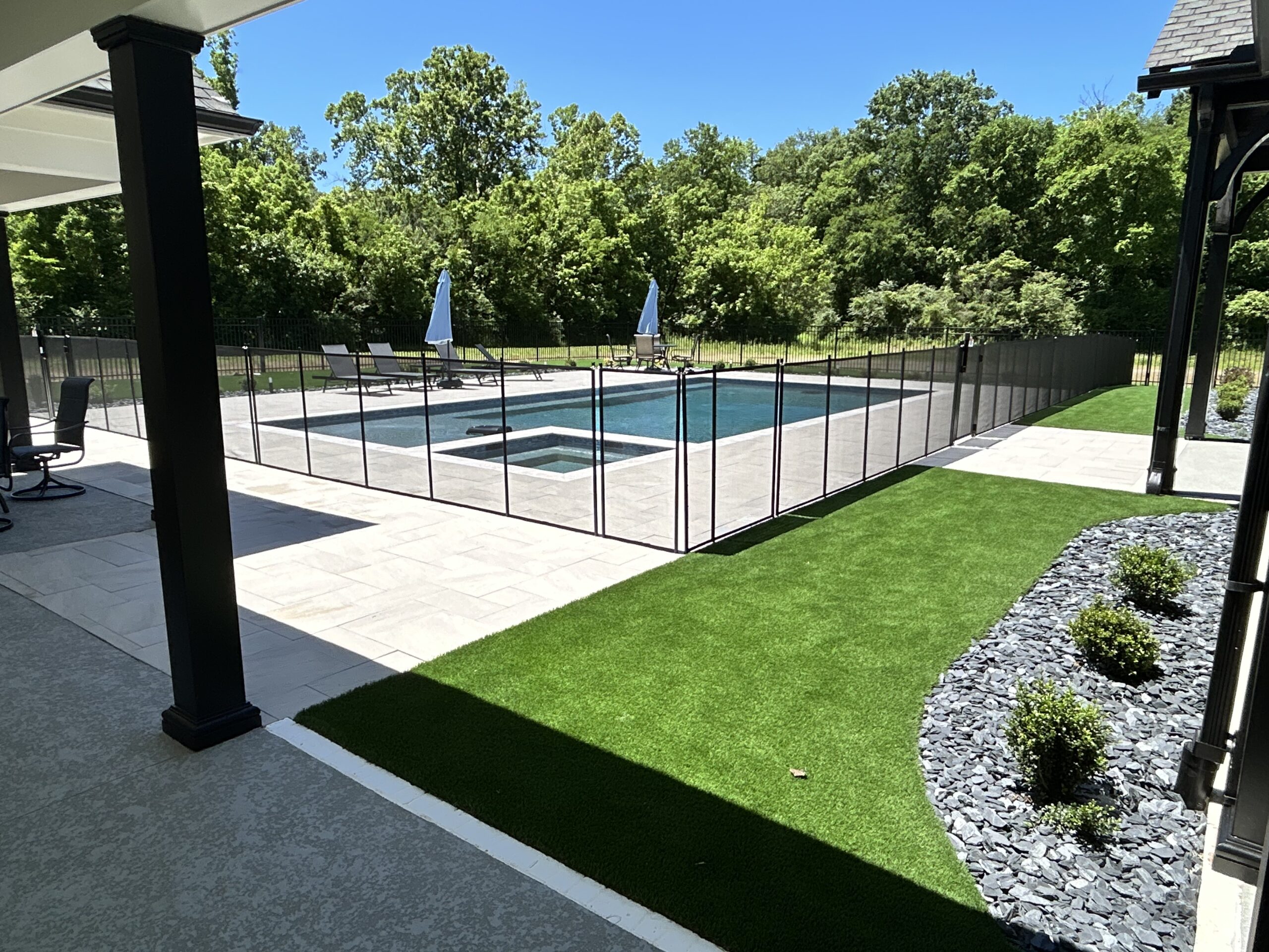 pool safety fencing installation in West Meade TN residential backyard Professional pool safety fencing installation at a Nashville area home by local company Rutherford County,Tn