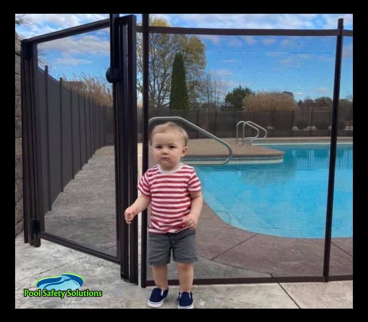 Child standing at Pool Safety Fence Estimates Online pool safety fence Nashville "Professional installation of mesh pool safety fence in Lawrenceburg TN"