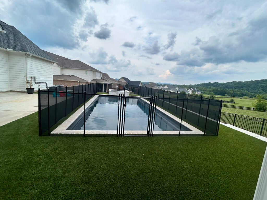 Pool Safety Fence Brentwood Tn,Madison,TN ASTM-certified pool safety fence with self-locking gate pool safety fence installation in Middle Tennessee backyard
