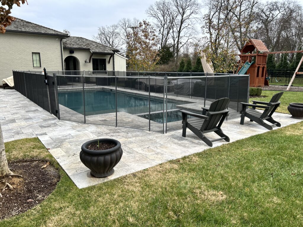 “Child-safe pool protection products” Removable mesh pool safety fencing installed in West End Nashville TN