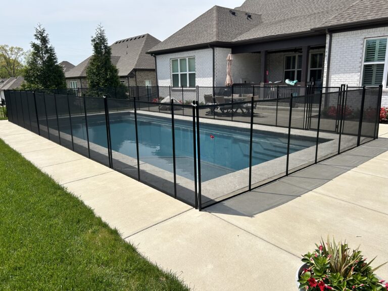 “ASTM-certified pool safety fence installed around a Nashville pool”