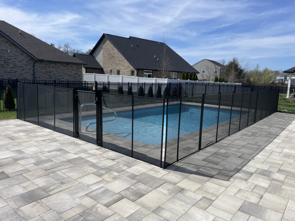 Owner operated pool safety fence installation in Nashville Tennessee with self closing gate
